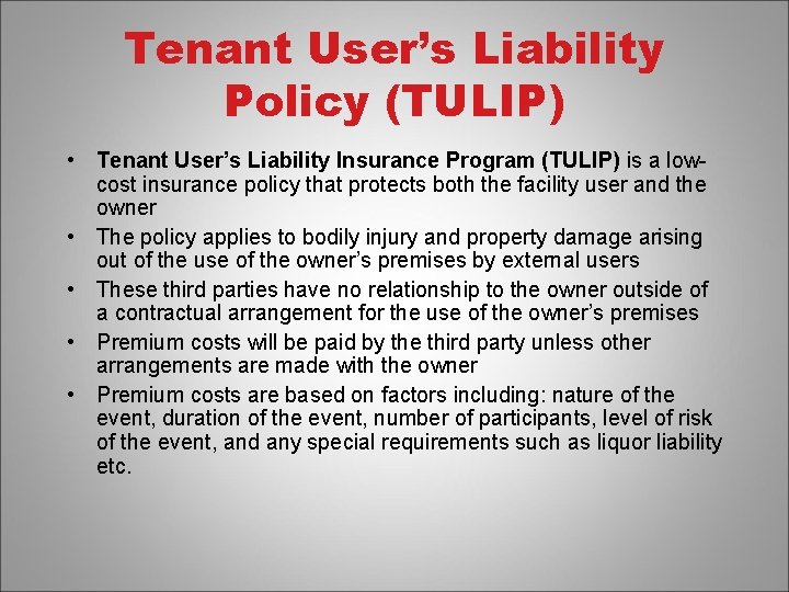 Third Party Liability and the TULIP Henry D