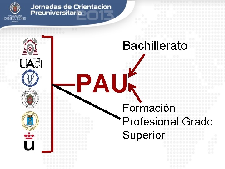 Bachillerato PAU Formación Profesional Grado Superior 