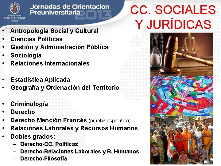  • • • Antropología Social y Cultural Ciencias Políticas Gestión y Administración Pública