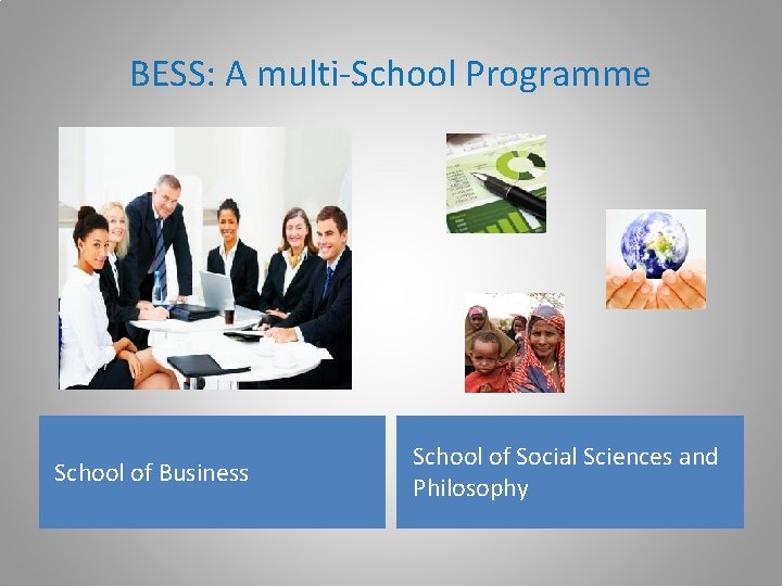 BESS: A multi-School Programme School of Business School of Social Sciences and Philosophy 