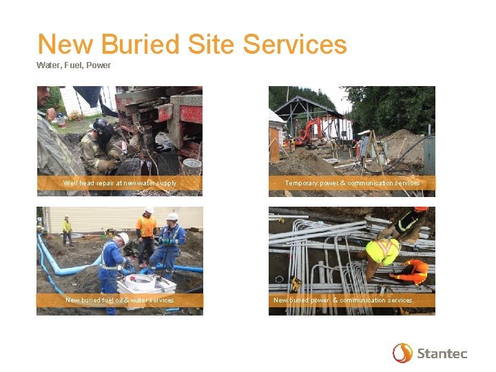 New Buried Site Services Water, Fuel, Power Well head repair at new water supply