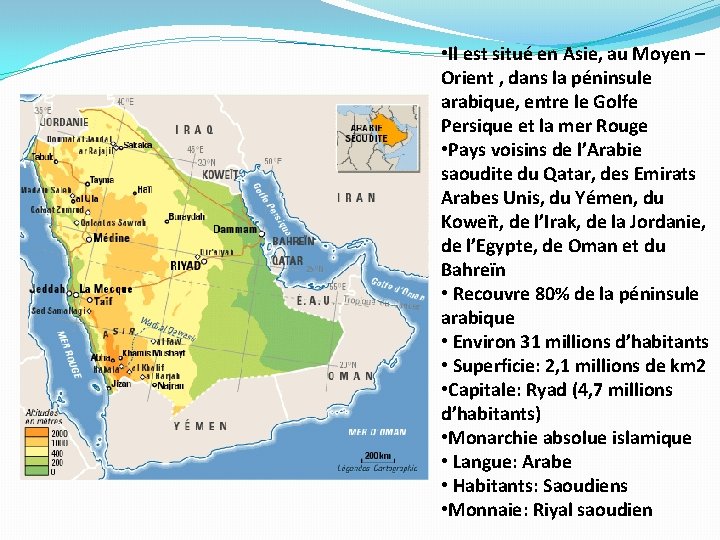  • Il est situé en Asie, au Moyen – Orient , dans la