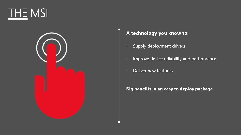 A technology you know to: • Supply deployment drivers • Improve device reliability and
