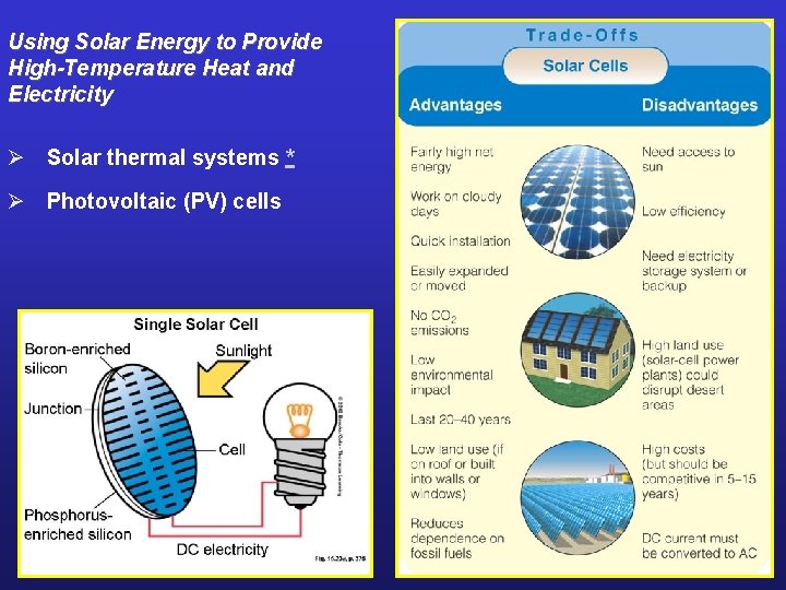 Using Solar Energy to Provide High-Temperature Heat and Electricity Ø Solar thermal systems *