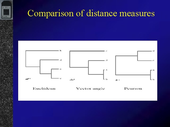 Comparison of distance measures 