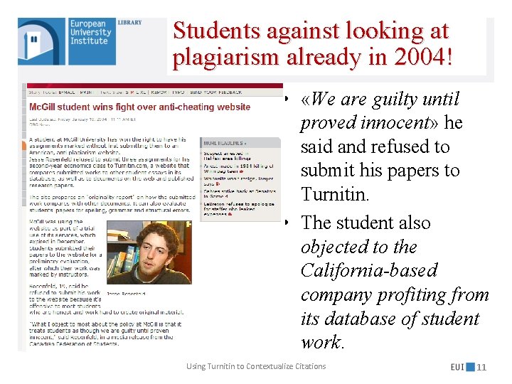 Students against looking at plagiarism already in 2004! • «We are guilty until proved