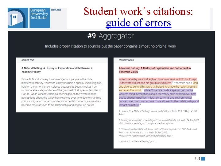 Student work’s citations: guide of errors 