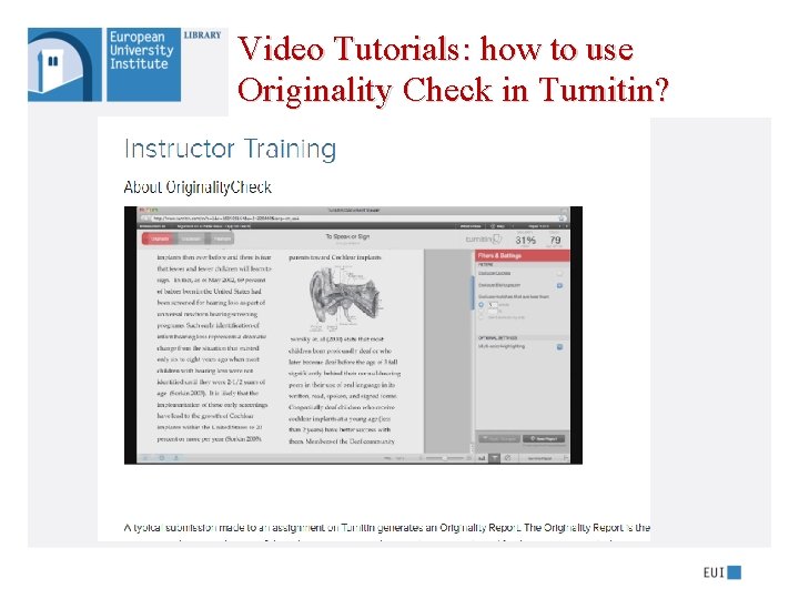 Video Tutorials: how to use Originality Check in Turnitin? 