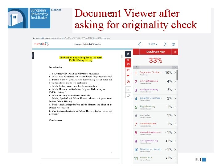 Document Viewer after asking for originality check 