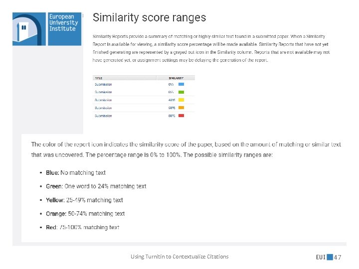 Using Turnitin to Contextualize Citations 47 