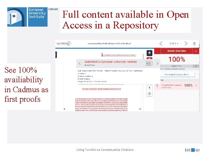 Full content available in Open Access in a Repository See 100% availiability in Cadmus