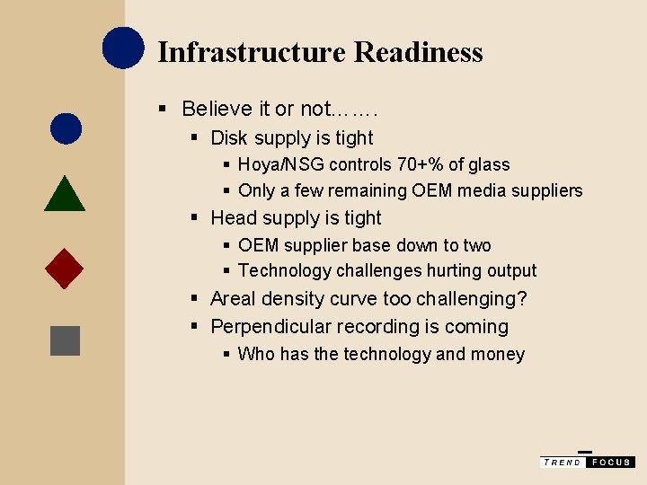 Infrastructure Readiness § Believe it or not……. § Disk supply is tight § Hoya/NSG