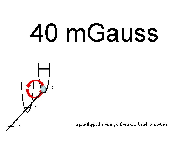40 m. Gauss 3 2 1 …spin-flipped atoms go from one band to another 40 m. Gauss 3 2 1 …spin-flipped atoms go from one band to another