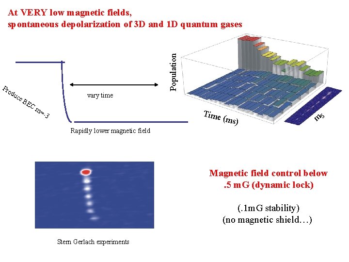 Population At VERY low magnetic fields, spontaneous depolarization of 3 D and 1 D Population At VERY low magnetic fields, spontaneous depolarization of 3 D and 1 D