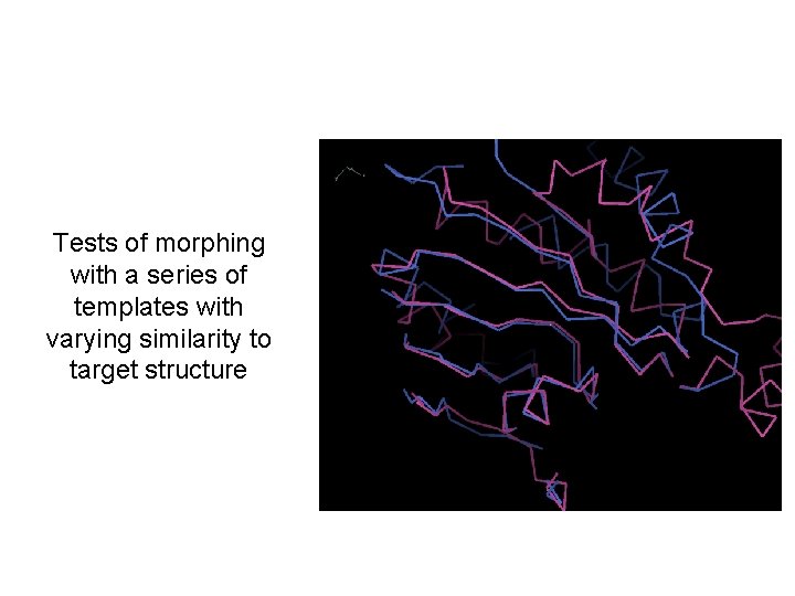 Tests of morphing with a series of templates with varying similarity to target structure