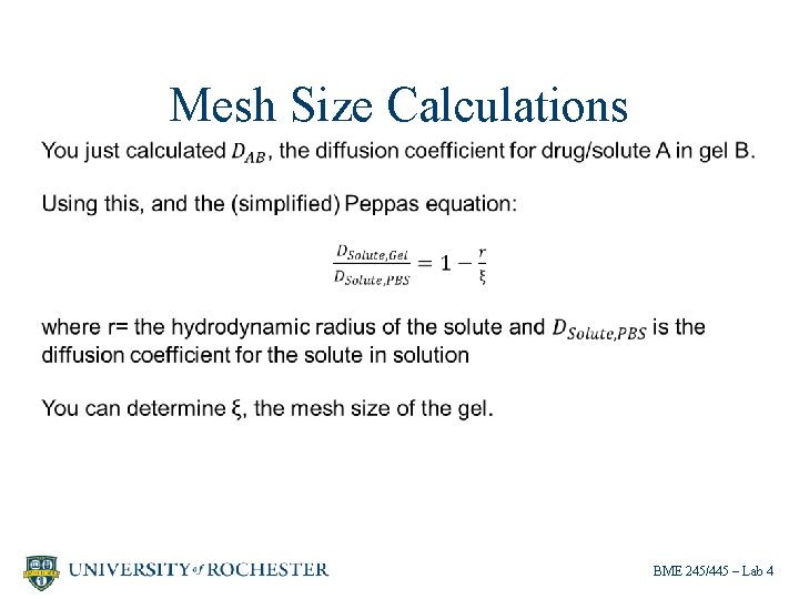 Mesh Size Calculations BME 245/445 – Lab 4 