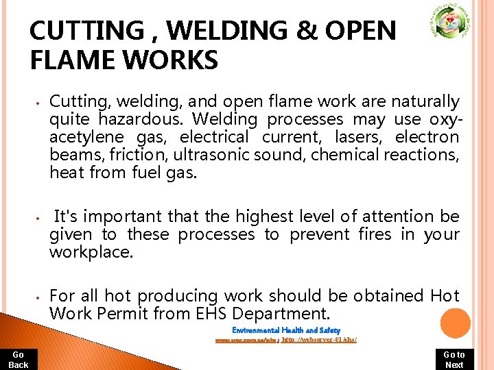 CUTTING , WELDING & OPEN FLAME WORKS • • • Cutting, welding, and open CUTTING , WELDING & OPEN FLAME WORKS • • • Cutting, welding, and open