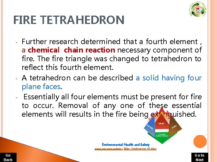 FIRE TETRAHEDRON • • • Further research determined that a fourth element , a FIRE TETRAHEDRON • • • Further research determined that a fourth element , a