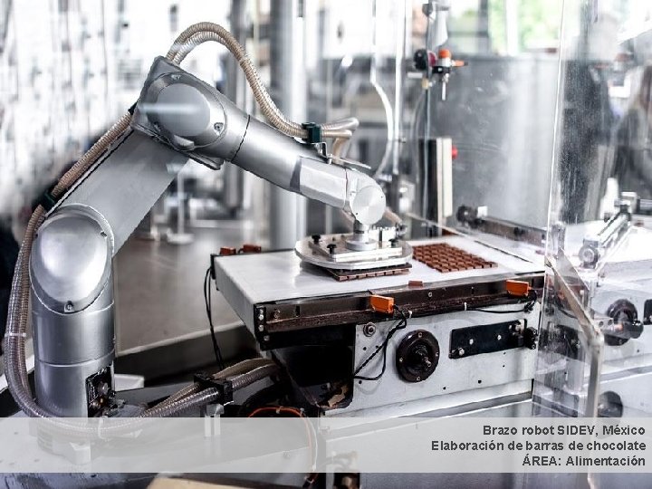 Brazo robot SIDEV, México Elaboración de barras de chocolate ÁREA: Alimentación 