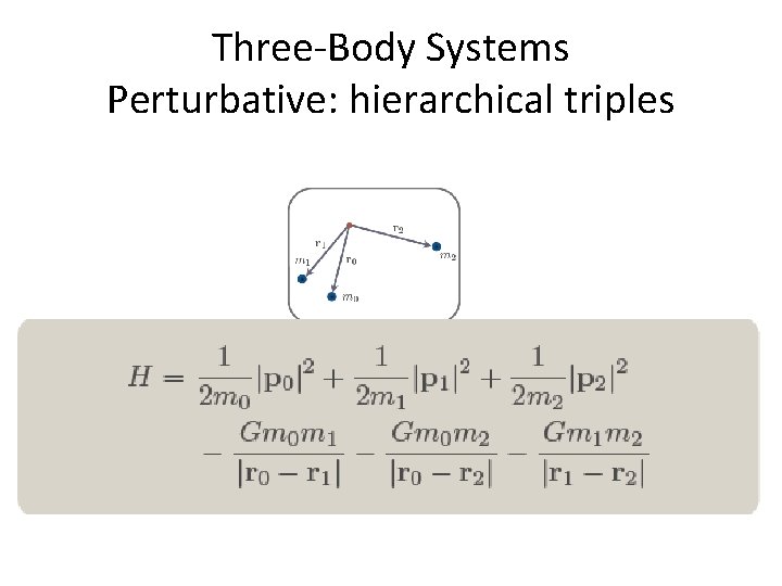 Three-Body Systems Perturbative: hierarchical triples 