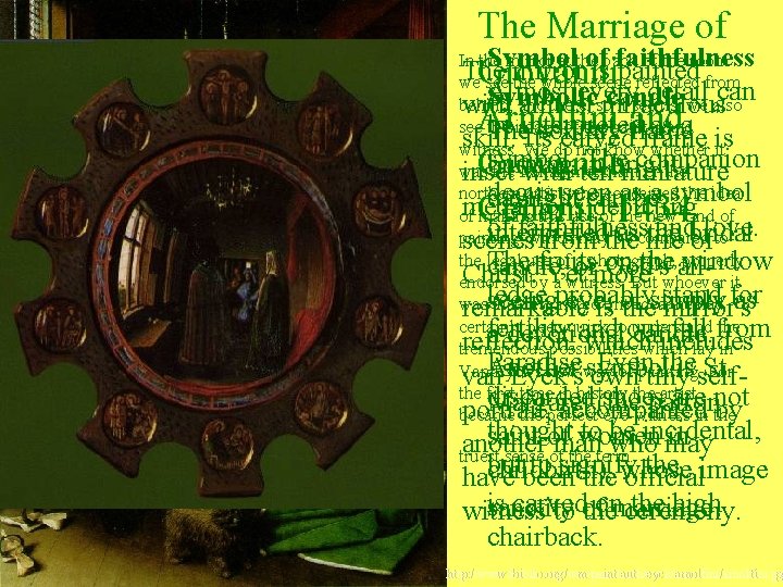 The Marriage of Symbol of faithfulness In the mirror at the back of the The Marriage of Symbol of faithfulness In the mirror at the back of the
