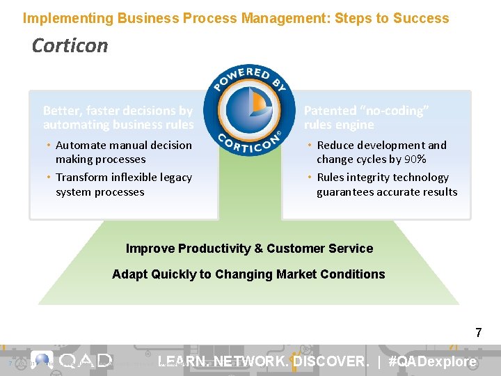 Implementing Business Process Management: Steps to Success Corticon Better, faster decisions by automating business