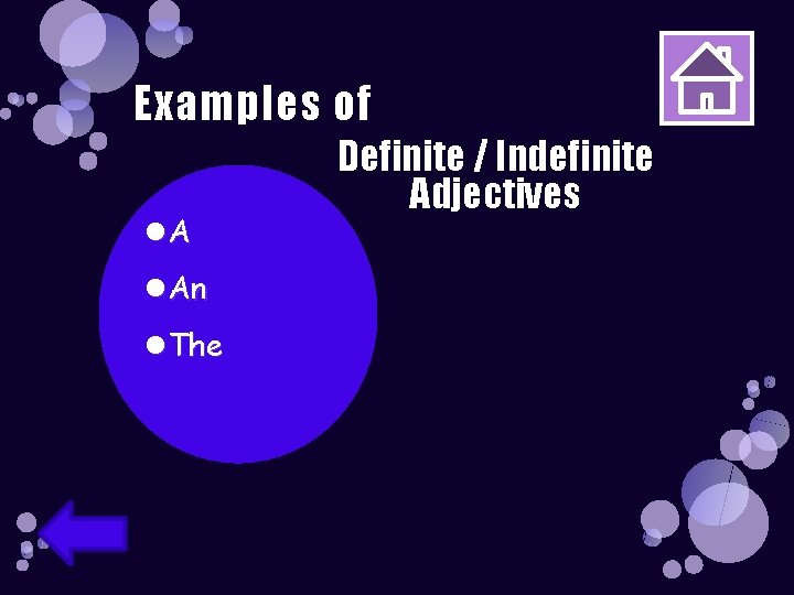 Examples of A An The Definite / Indefinite Adjectives 