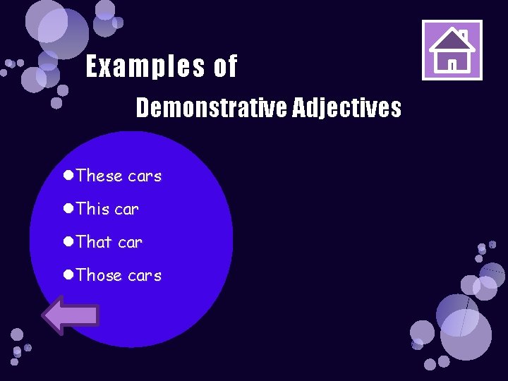 Examples of Demonstrative Adjectives These cars This car That car Those cars 
