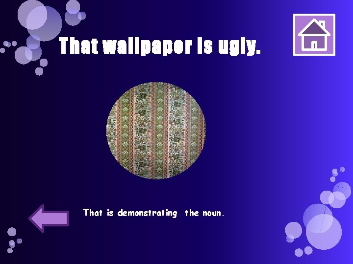 That wallpaper is ugly. That is demonstrating the noun. 