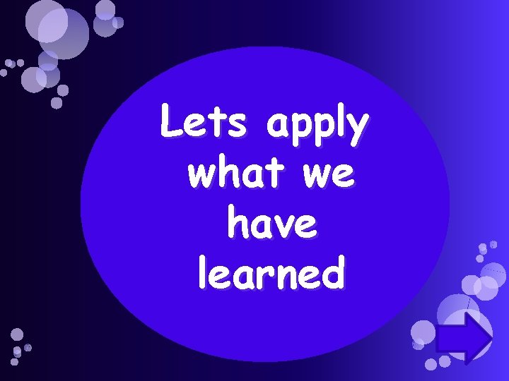 Lets apply what we have learned 