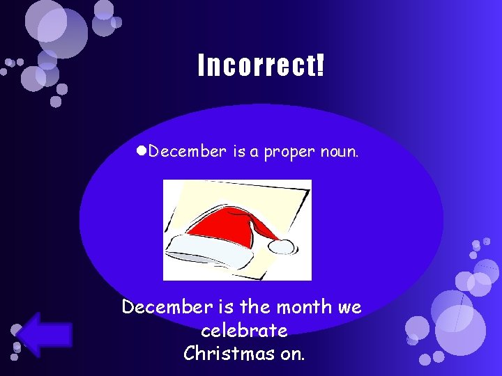 Incorrect! December is a proper noun. December is the month we celebrate Christmas on.