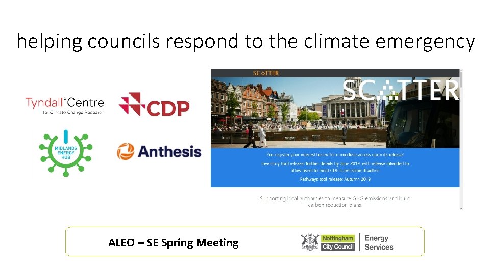 helping councils respond to the climate emergency ALEO – SE Spring Meeting 