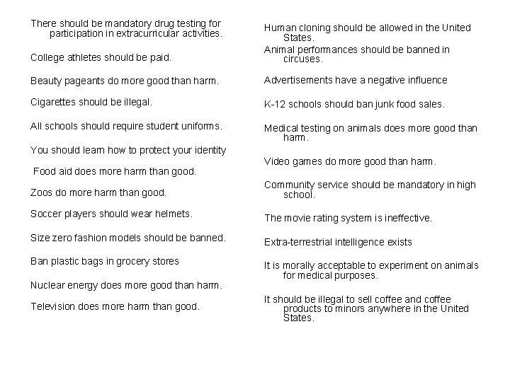 There should be mandatory drug testing for participation in extracurricular activities. College athletes should