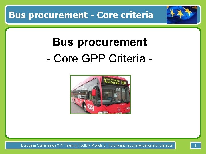 Bus procurement - Core criteria Bus procurement - Core GPP Criteria - European Commission