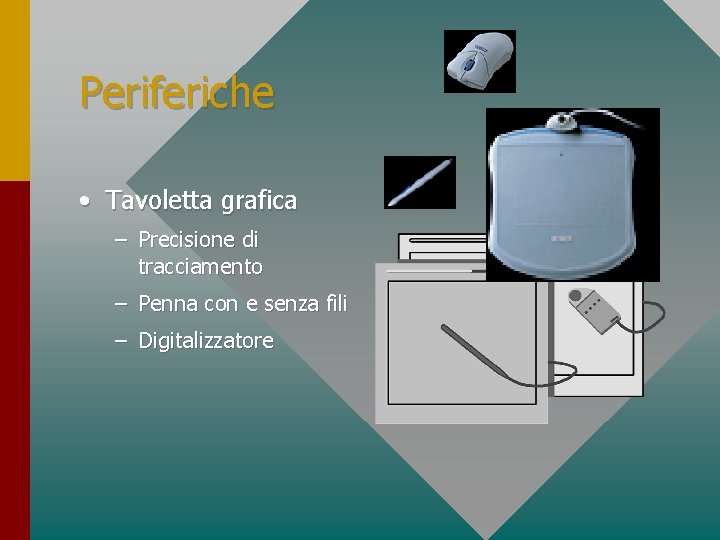 Periferiche • Tavoletta grafica – Precisione di tracciamento – Penna con e senza fili