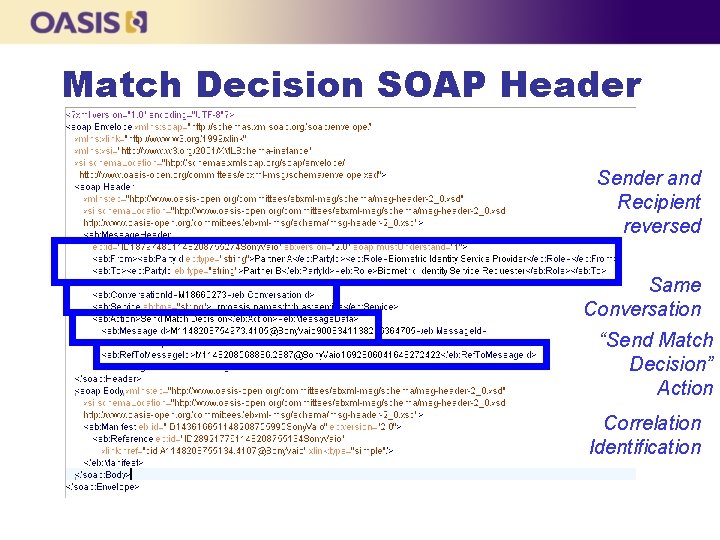 Match Decision SOAP Header Sender and Recipient reversed Same Conversation “Send Match Decision” Action