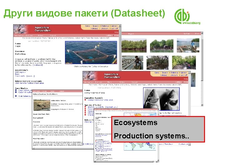 Други видове пакети (Datasheet) Ecosystems Production systems. . 