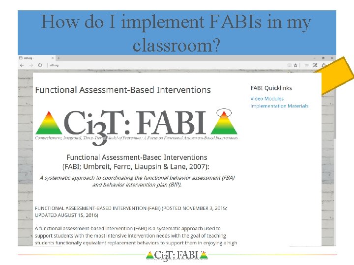 How do I implement FABIs in my classroom? 