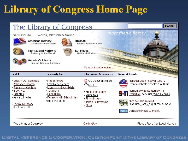 Library of Congress Home Page 