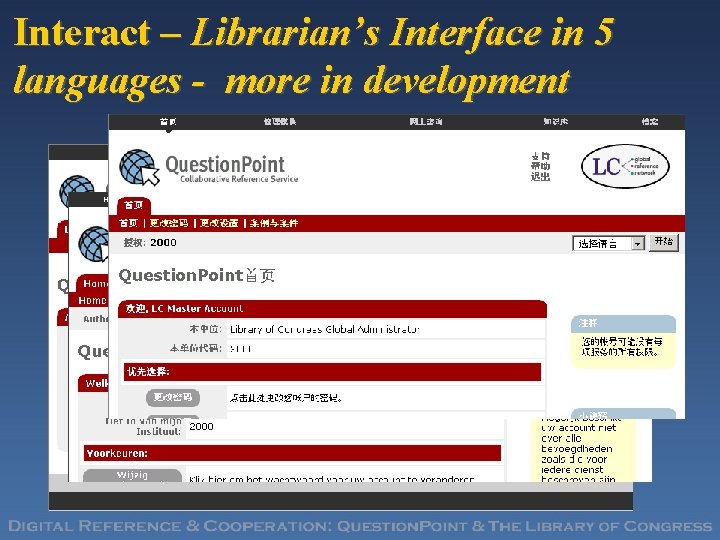 Interact – Librarian’s Interface in 5 languages - more in development 