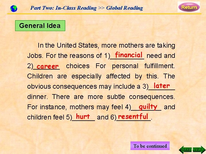 Part Two: In-Class Reading >> Global Reading General Idea In the United States, more