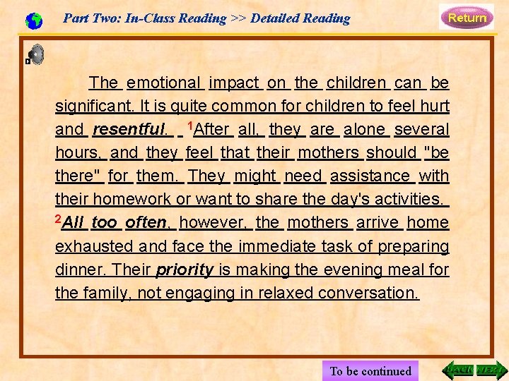 Part Two: In-Class Reading >> Detailed Reading The emotional impact on the children can
