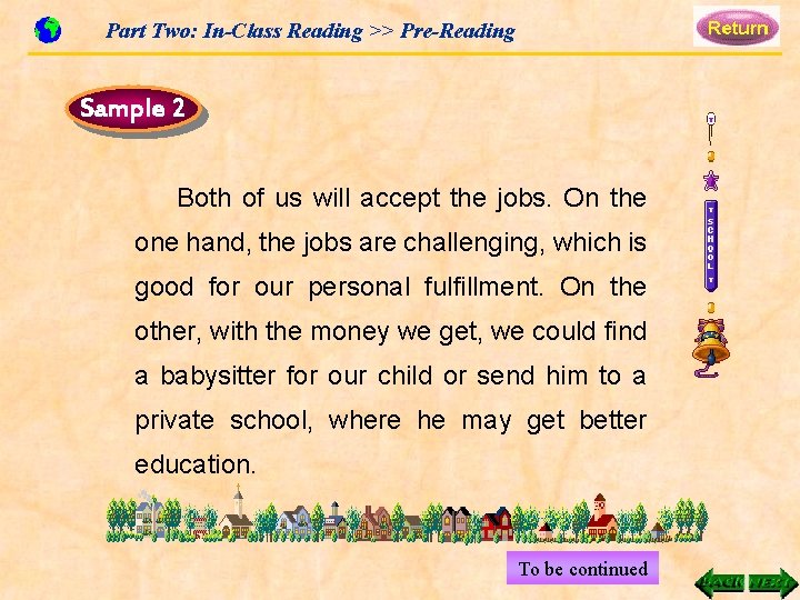 Part Two: In-Class Reading >> Pre-Reading Sample 2 Both of us will accept the