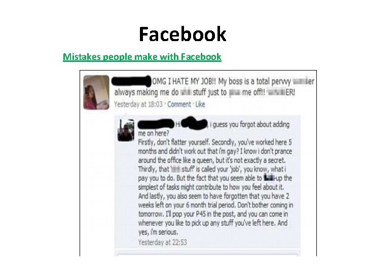 Facebook Mistakes people make with Facebook 