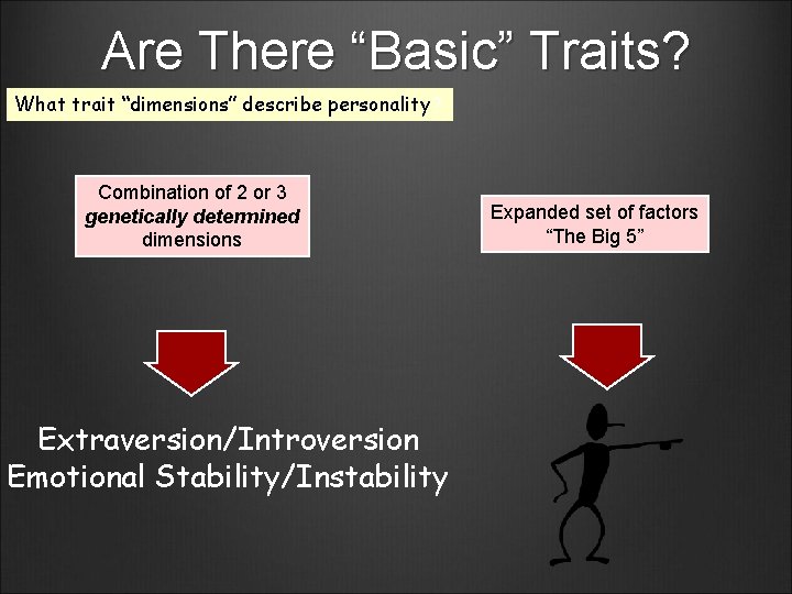 Are There “Basic” Traits? What trait “dimensions” describe personality? Combination of 2 or 3