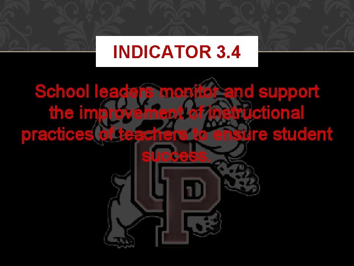 INDICATOR 3. 4 School leaders monitor and support the improvement of instructional practices of