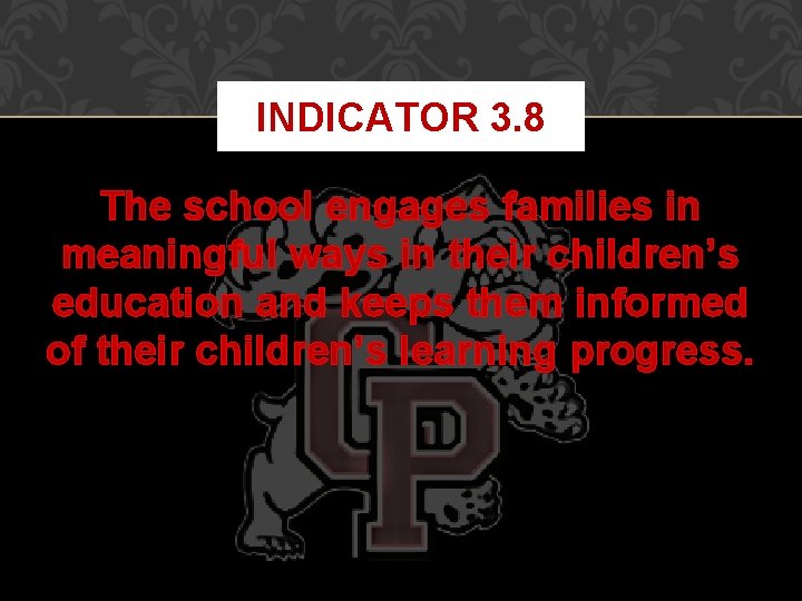 INDICATOR 3. 8 The school engages families in meaningful ways in their children’s education