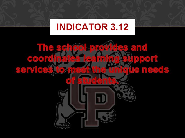 INDICATOR 3. 12 The school provides and coordinates learning support services to meet the