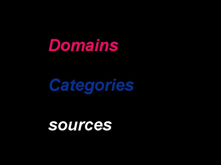 Domains Categories sources 