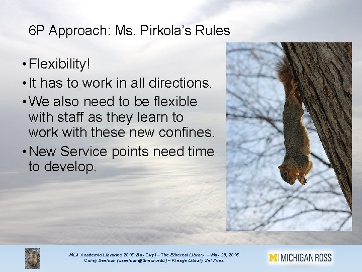 6 P Approach: Ms. Pirkola’s Rules • Flexibility! • It has to work in